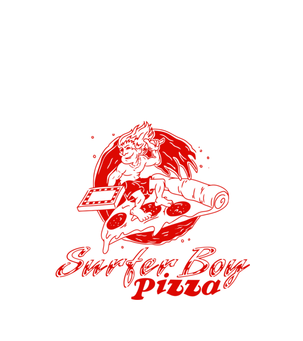 Stranger Things - Surfer Boy Pizza minta almazöld pólón