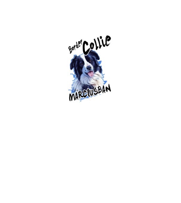 Border Collie Március minta fekete pólón