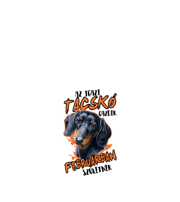 Tacskó február minta fehér pólón
