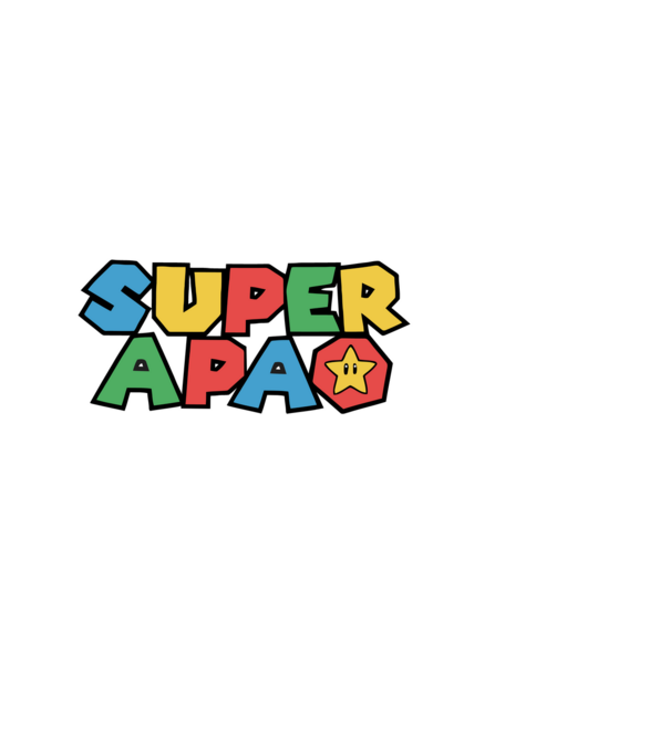 Super APA - nem öregszik minta fekete pólón