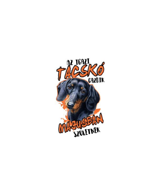 Tacskó Május minta fehér pólón