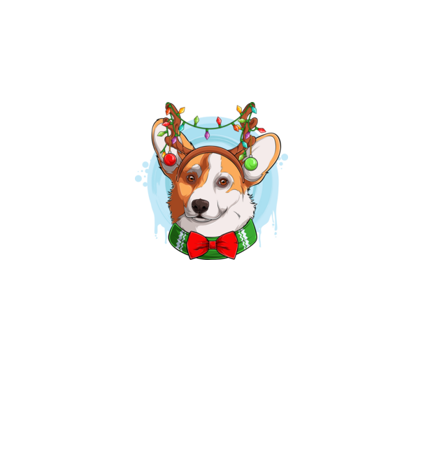 Karácsonyi Corgi minta fehér pólón