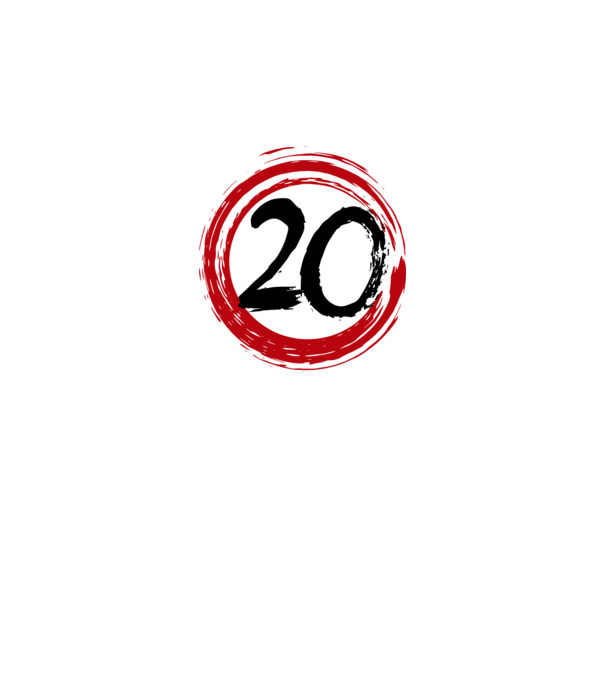 Szülinapi 20-as tábla minta fekete pólón