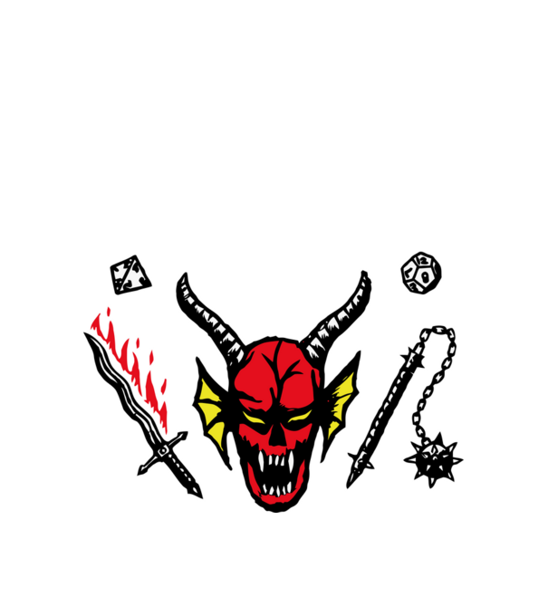 Stranger Things - Hellfire Club - feketére minta fehér pólón