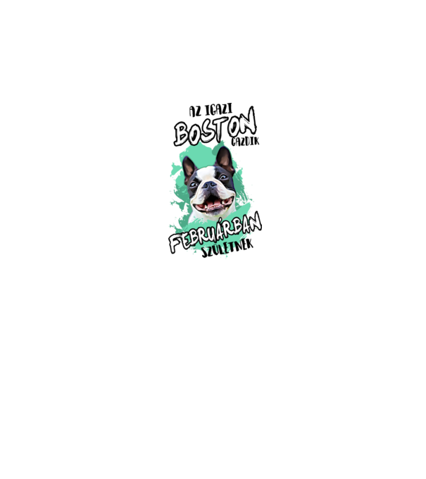 Boston terrier February minta szürke pólón