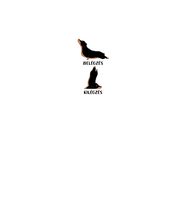 Tacskó yoga - fekete betűvel minta fehér pólón
