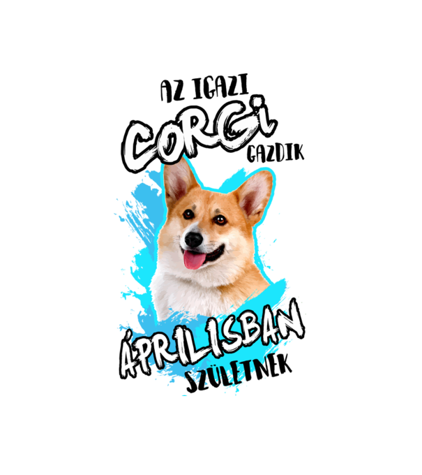 Corgi April minta fehér pólón