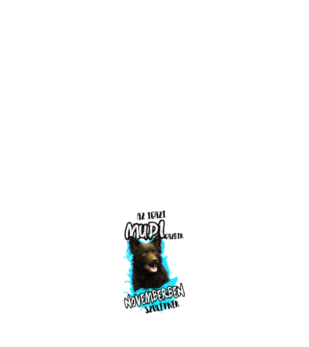Mudi november minta fehér pólón