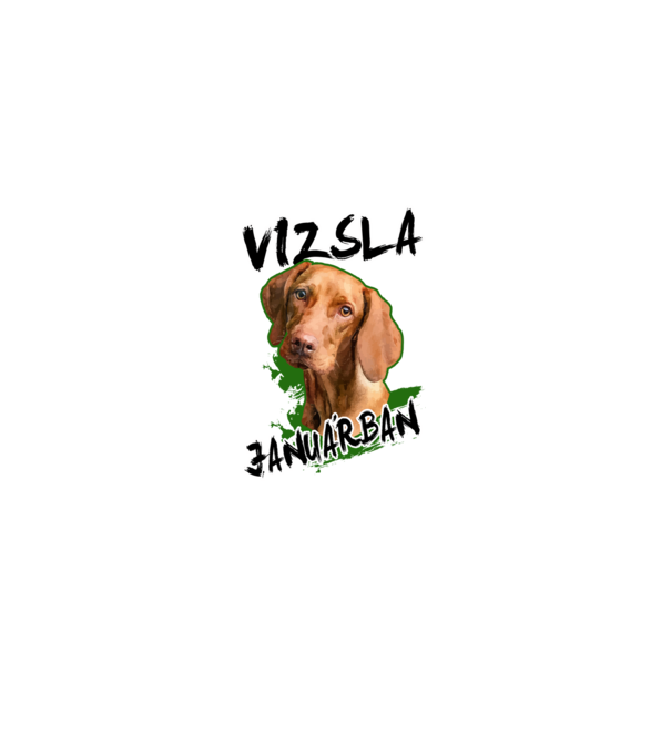 Vizsla január minta fekete pólón