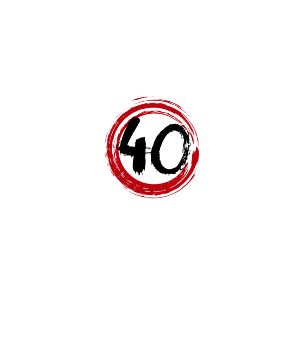 Szülinapi 40-es tábla minta fekete pólón