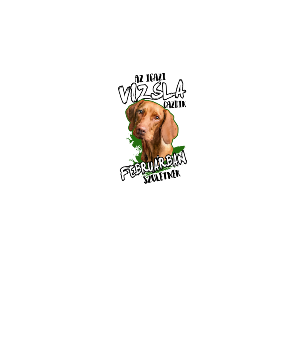 Vizsla Februárban minta szürke pólón