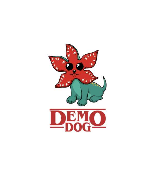 Demodog minta fehér pólón