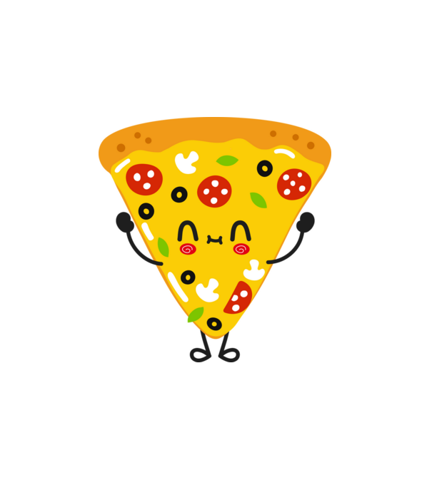 Pizza szelet - páros 2 minta fehér pólón