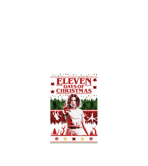 Stranger Things - Eleven days of Christmas minta fekete pólón