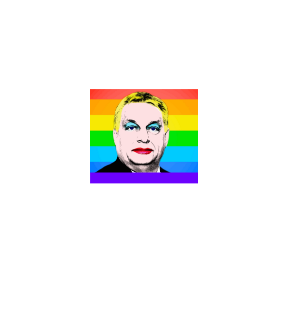 Orbán Viktor Pride minta fekete pólón