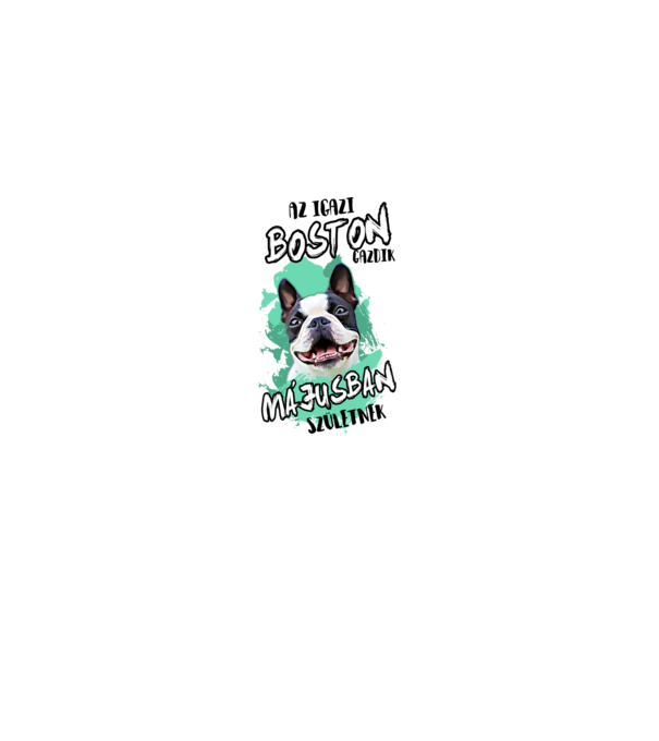 Boston terrier Május minta szürke pólón