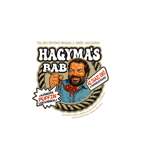 Bud Spencer - Hagymás bab minta fehér pólón