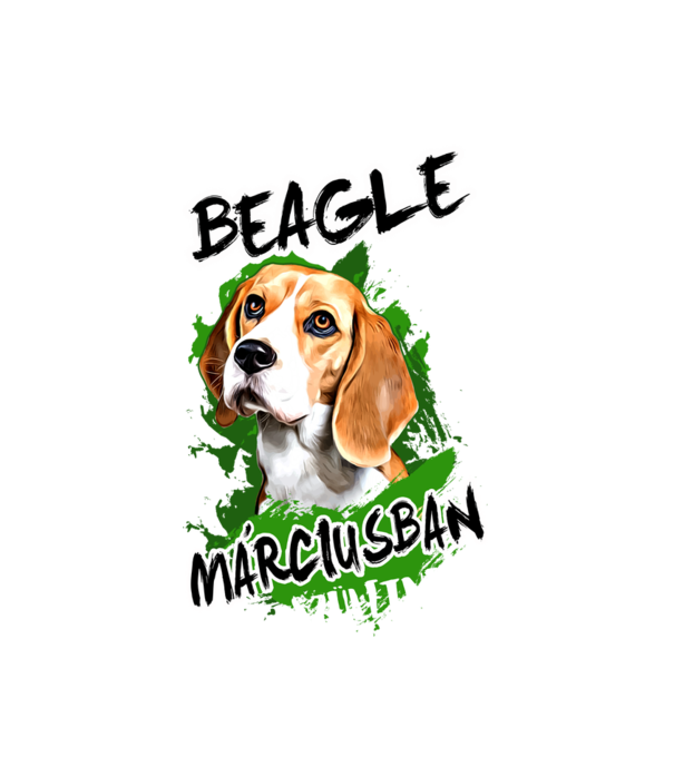 Beagle Március minta fehér pólón
