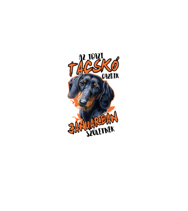 Tacskó Januárban minta fehér pólón