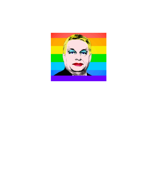 Orbán Viktor Pride minta fekete pólón