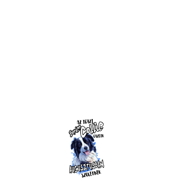 Border Collie Augusztus minta fehér pólón