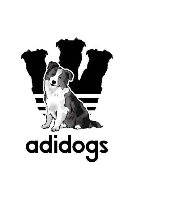 Adidogs Border Collie - fekete minta fekete pólón