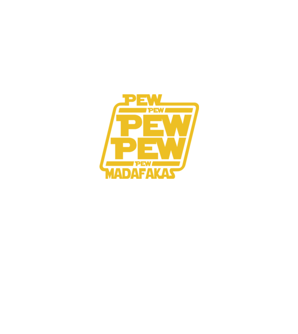Pew Pew Madafakas Wars style minta fekete pólón