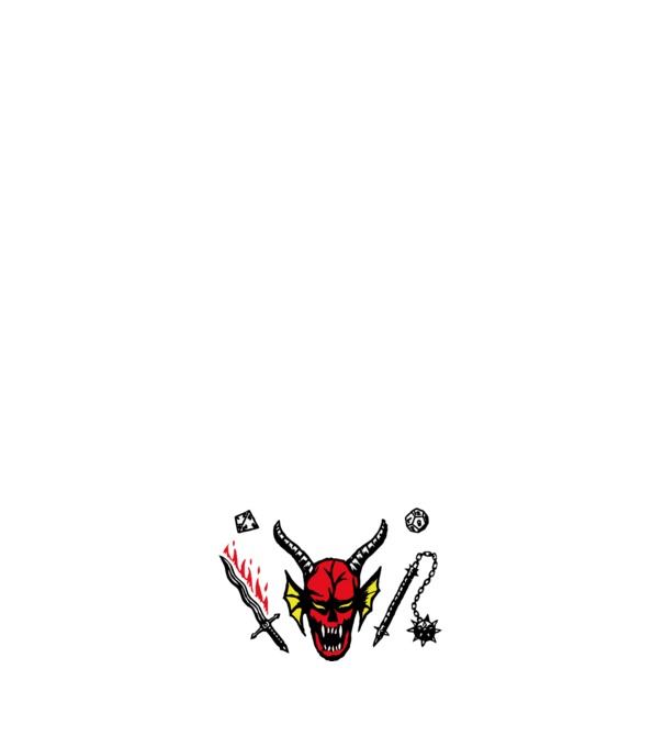 Stranger Things - Hellfire Club - feketére minta sötétkék pólón