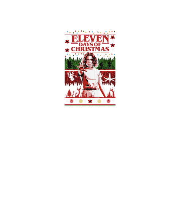 Stranger Things - Eleven days of Christmas minta fekete pólón
