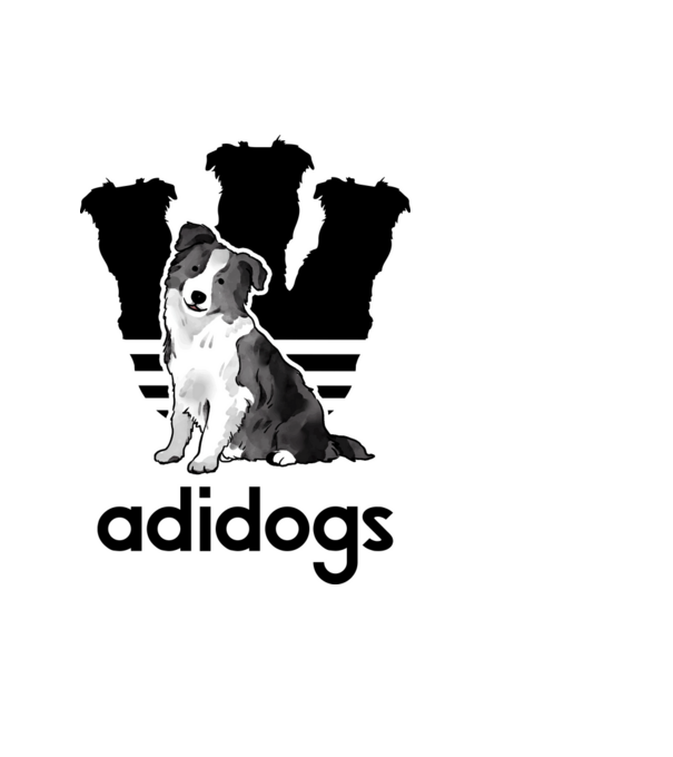 Adidogs Border Collie - fekete minta világoskék pólón