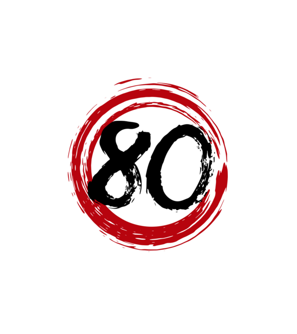Szülinapi 80-as tábla minta fehér pólón