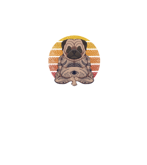 Pug Yoga minta sötétkék pólón