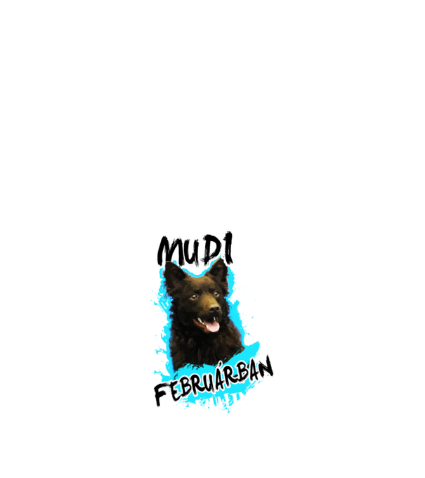 Mudi Február minta fekete pólón