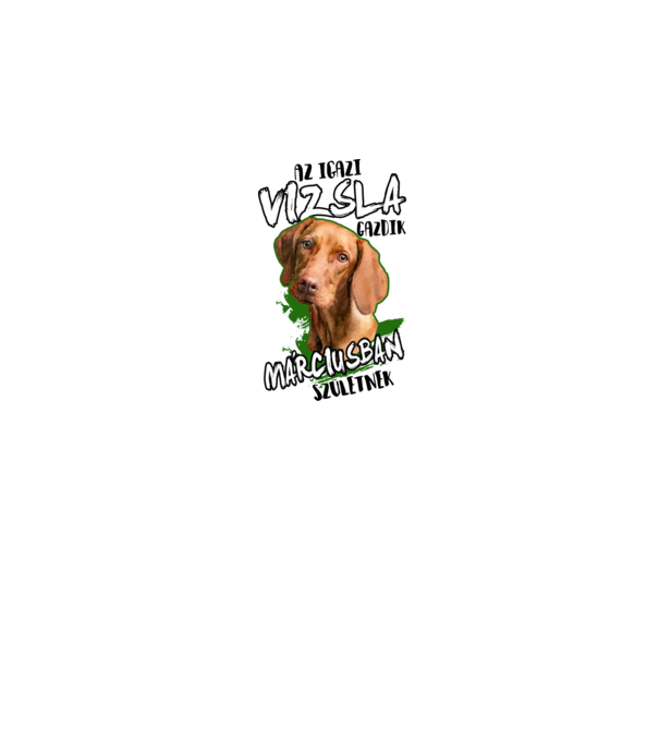Vizsla Márciusban minta szürke pólón