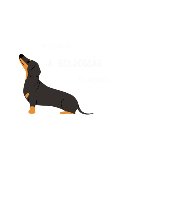A boldogság Tacsi minta fekete pólón