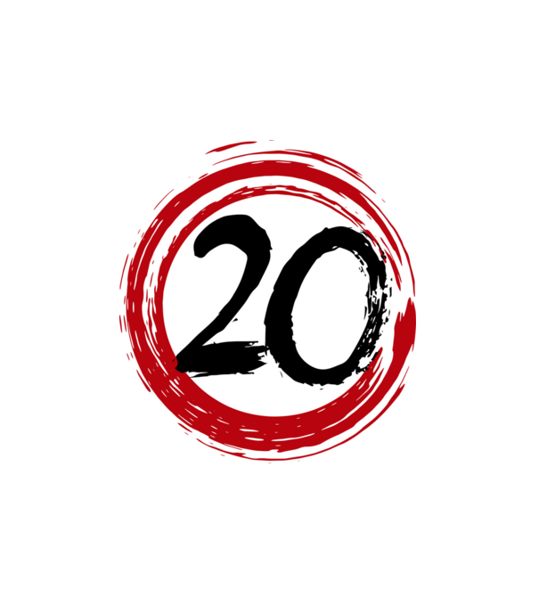 Szülinapi 20-as tábla minta fehér pólón