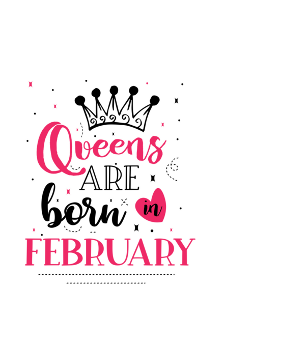 Queen are born in February - fekete minta fehér pólón