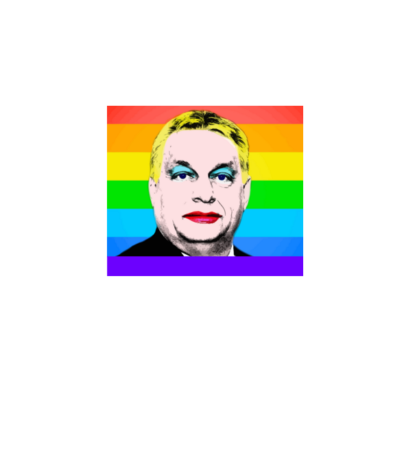 Orbán Viktor Pride minta fekete pólón