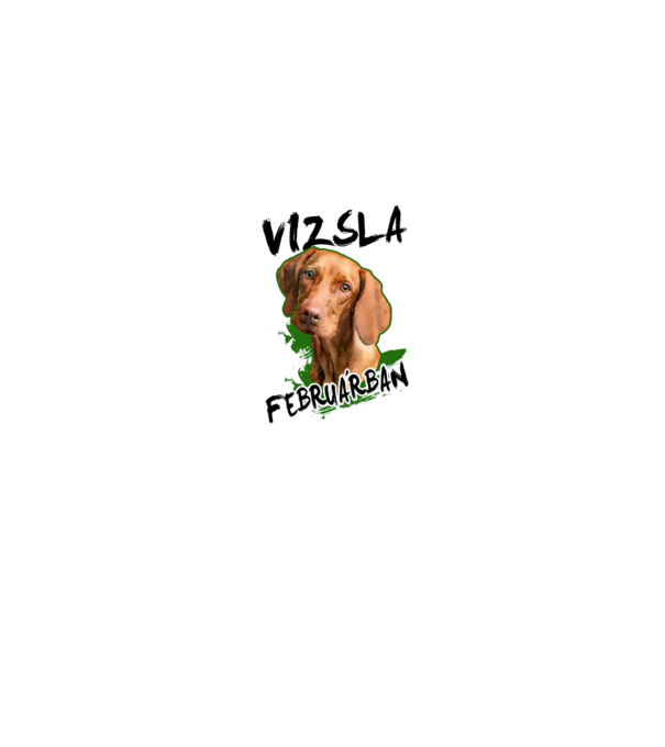 Vizsla február minta farmerkék pólón