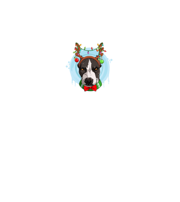 Karácsonyi Pitbull minta fehér pólón