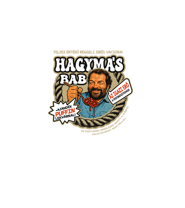 Bud Spencer - Hagymás bab minta fekete pólón
