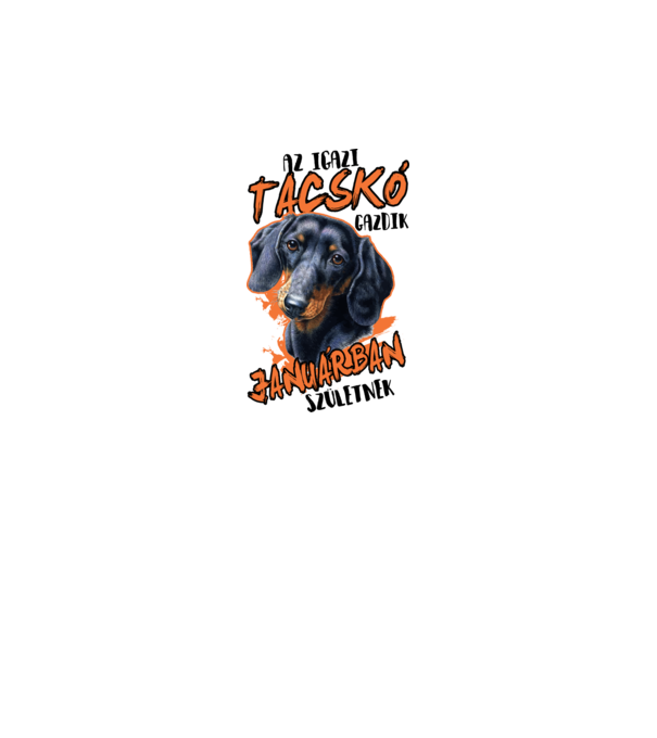 Tacskó Januárban minta fehér pólón