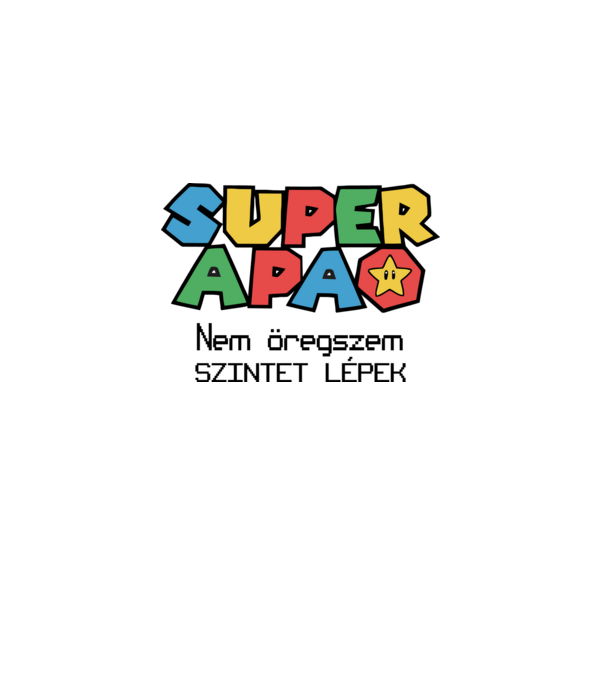 Super APA - nem öregszik minta szürke pólón