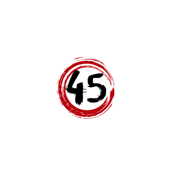 Szülinapi 45-ös tábla minta fehér pólón