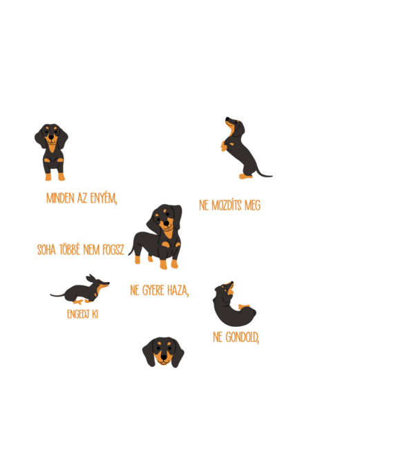 Tacskó házirend - feketére minta fekete pólón