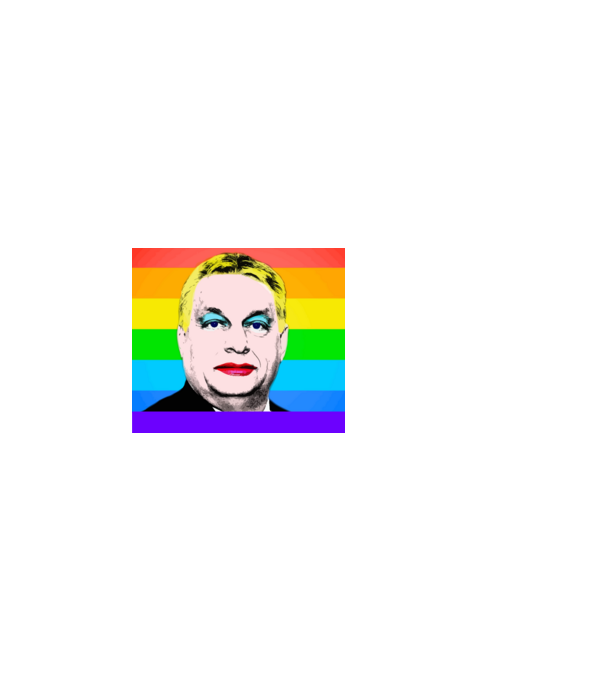 Orbán Viktor Pride minta fekete pólón
