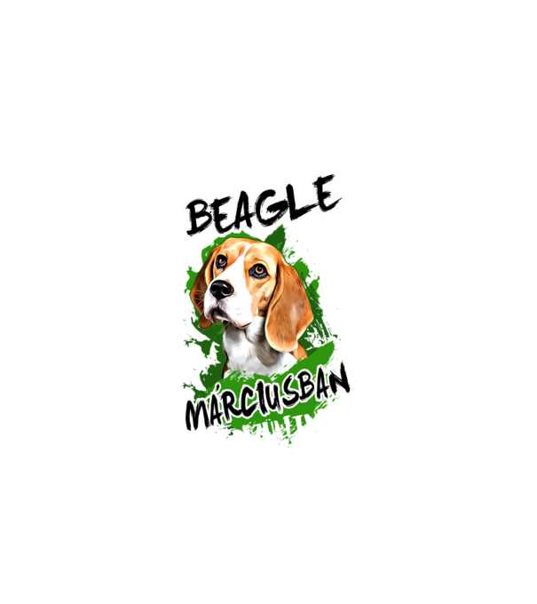 Beagle Március minta fehér pólón