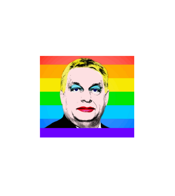Orbán Viktor Pride minta fehér pólón