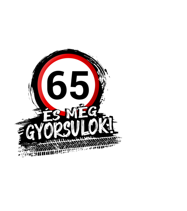 65 és még gyorsulok - tábla minta világoskék pólón