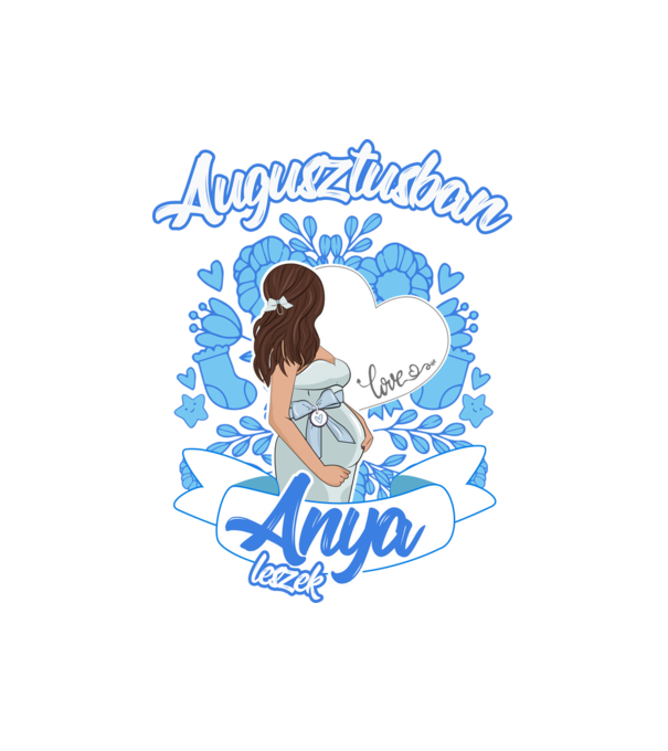 AUGUSZTUSBAN anya leszek - Fiús minta fehér pólón